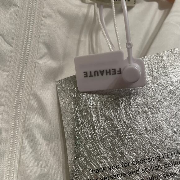 FEHAUTE US10 White Bridal Dress | Sheer Sleeves, Floral Hem, NWT - Picture 11 of 13